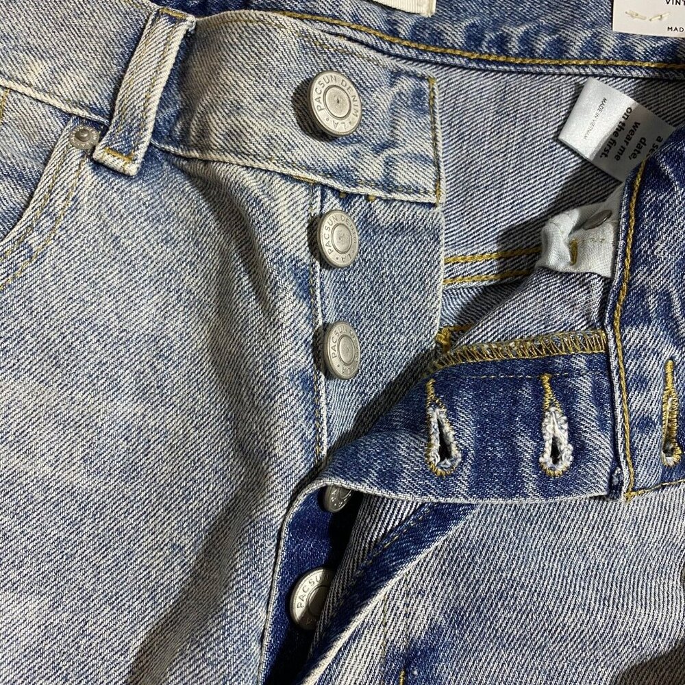 Pac Sun Jeans Men's Size 31 Vintage Loose Distressed button fly Denim Jeans - Picture 8 of 8